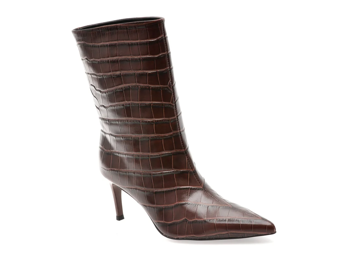 Botine Elegante Epica Vișinii, EB928, Din Piele Naturală