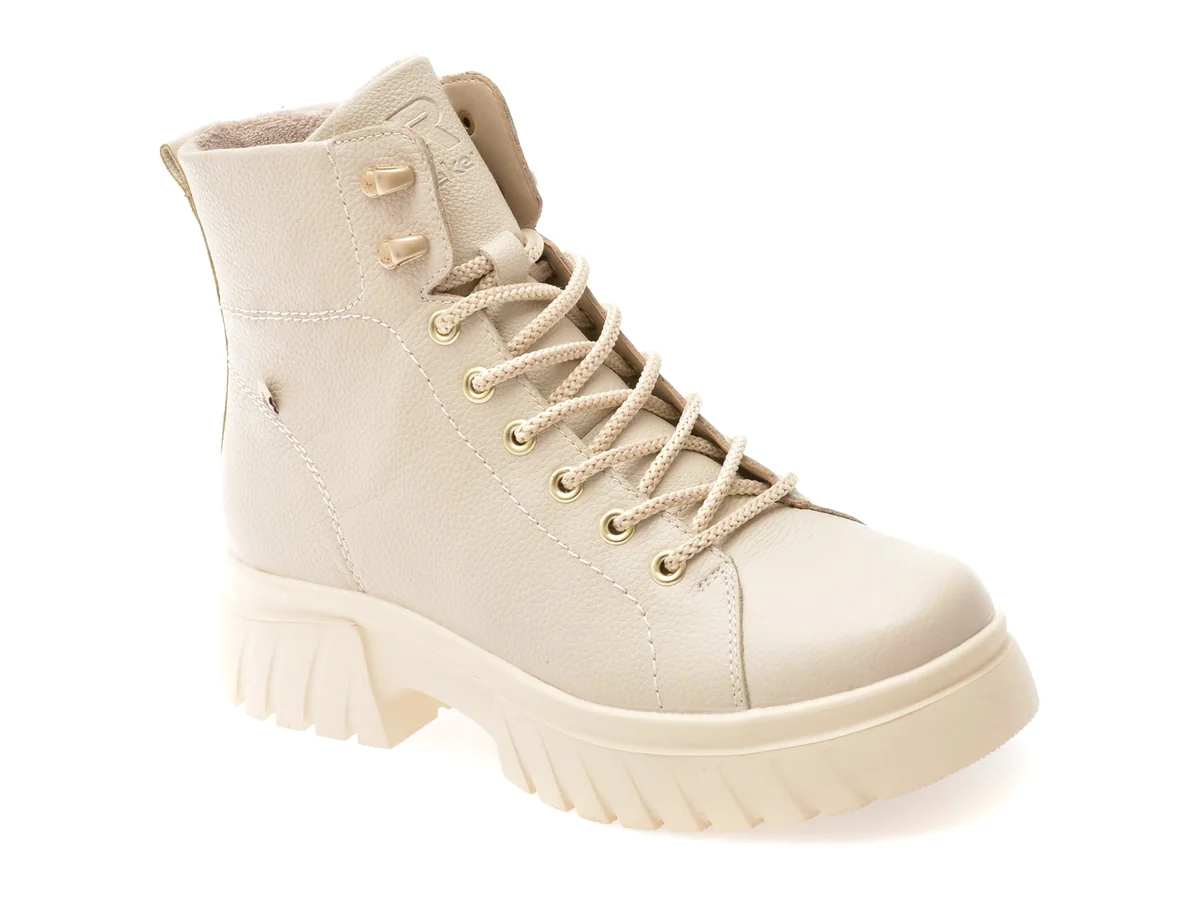 Bocanci Rieker Gri, W1877, Din Piele Naturala