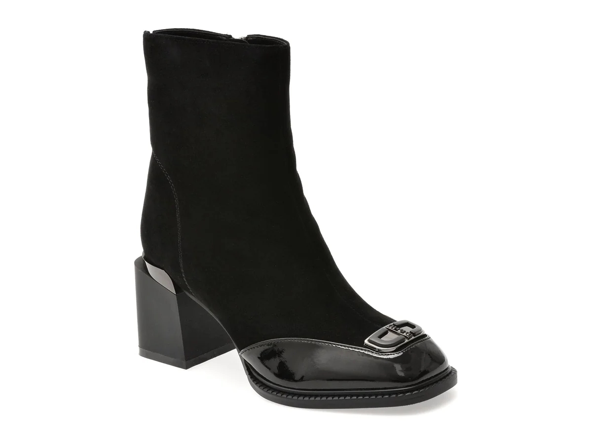 Ghete Flavia Passini Negre 95465 Din Piele Întoarsă