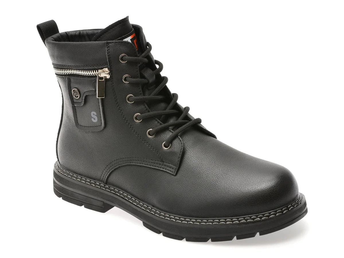 Bocanci Bite The Bullet Negri, 21807, Din Piele Naturală