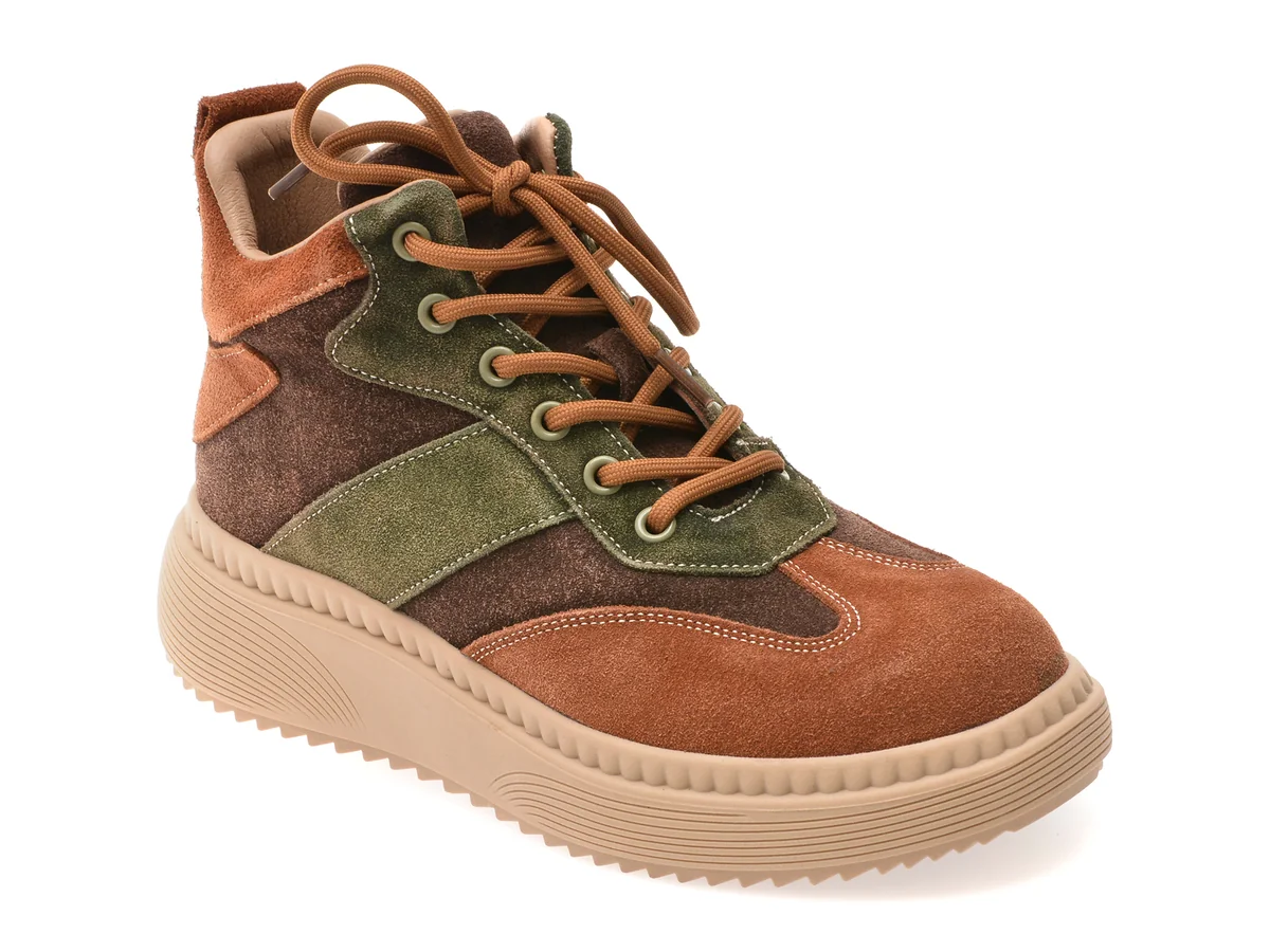 Ghete Flavia Passini Multicolor, 2188, Din Piele Întoarsă