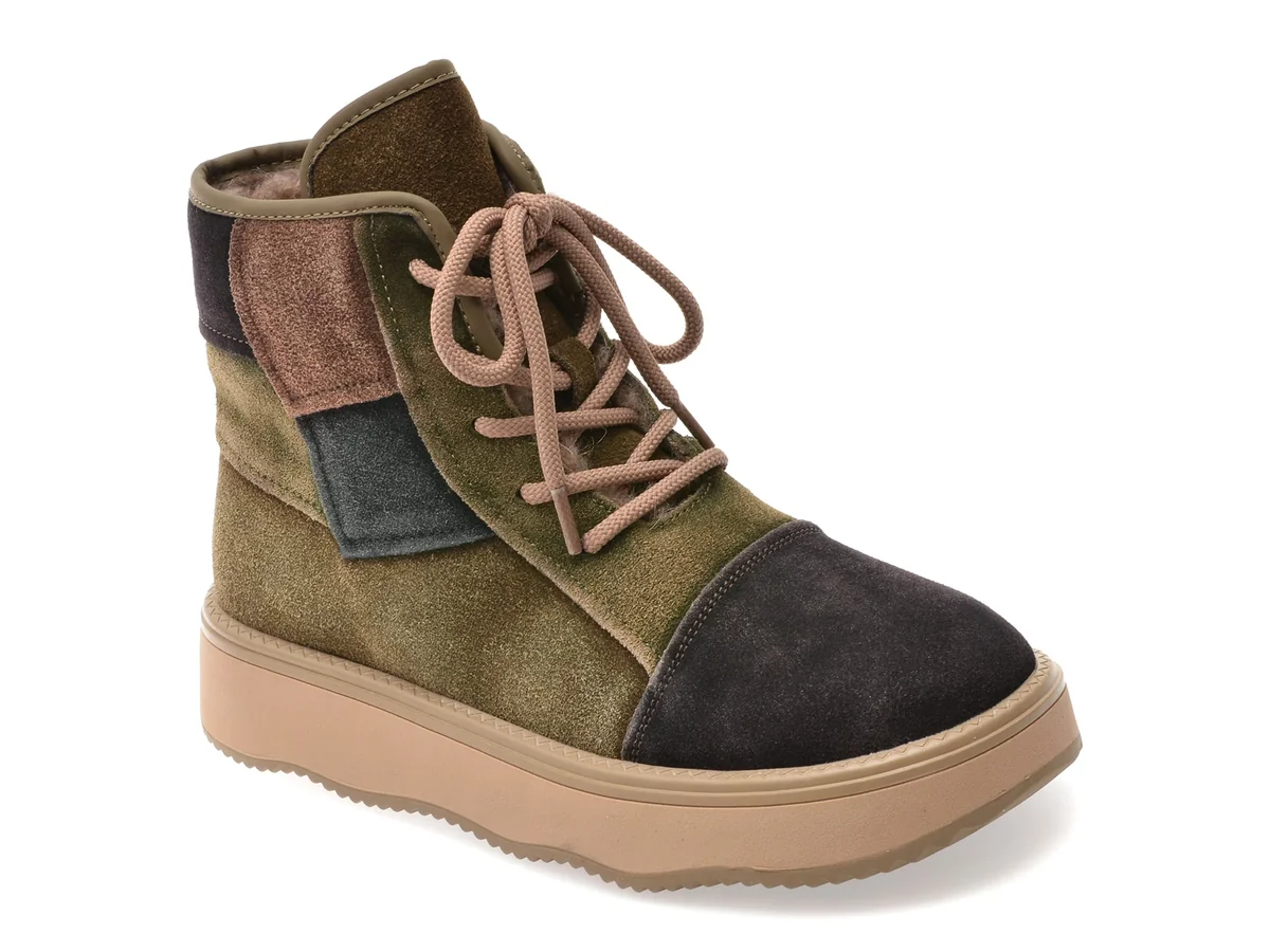 Ghete Flavia Passini Verzi, 5566, Din Piele Întoarsă