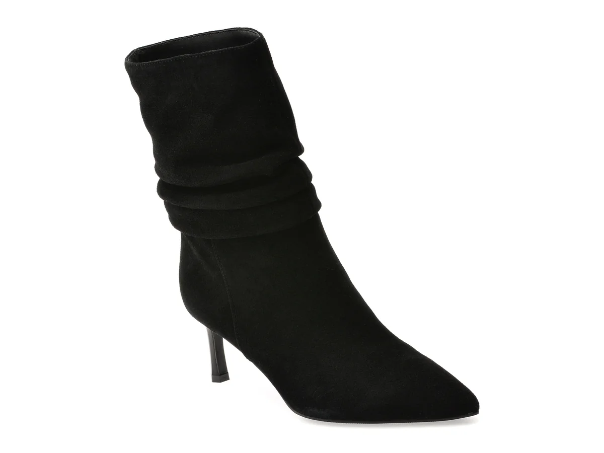 Botine Elegante Flavia Passini Negre, 83315, Din Piele Întoarsă