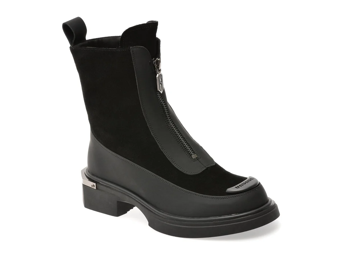 Ghete Flavia Passini Negre, 38628, Din Piele Întoarsă