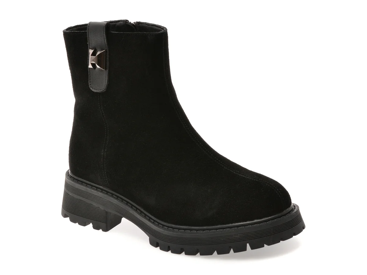 Ghete Flavia Passini Negre, 123822, Din Piele Intoarsa