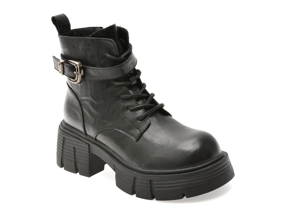 Bocanci Flavia Passini Negre, 990110, Din Piele Naturala