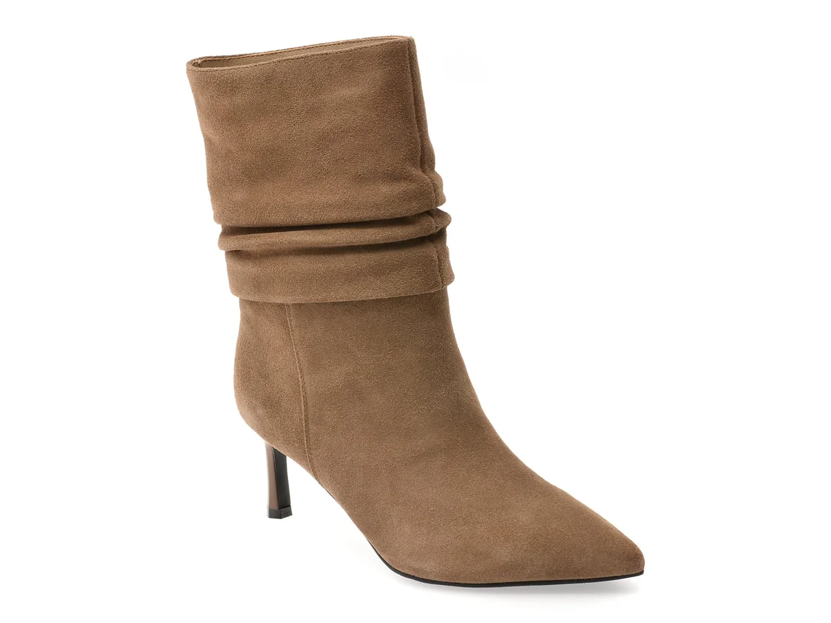 Botine Elegante Flavia Passini Gri, 83315, Din Piele Întoarsă