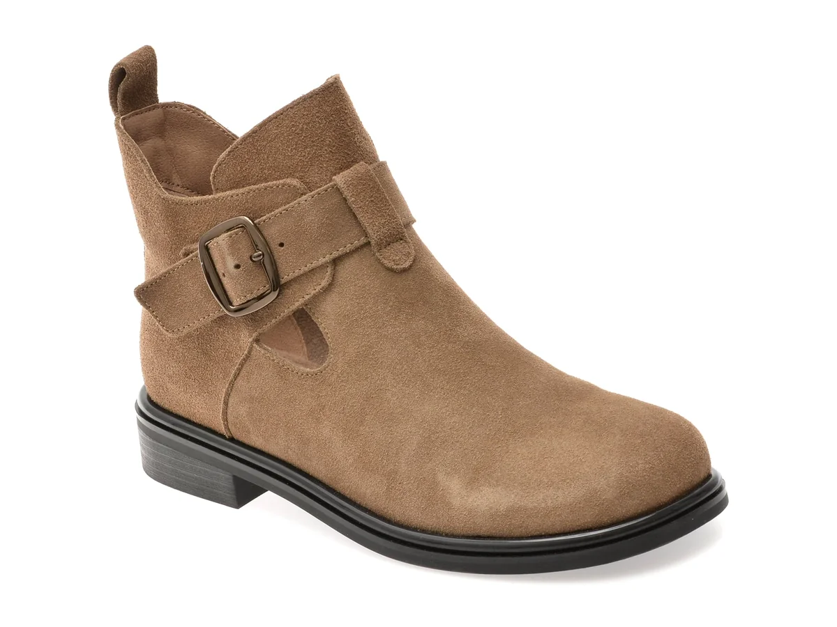 Ghete Flavia Passini Gri 56262 Din Piele Întoarsă