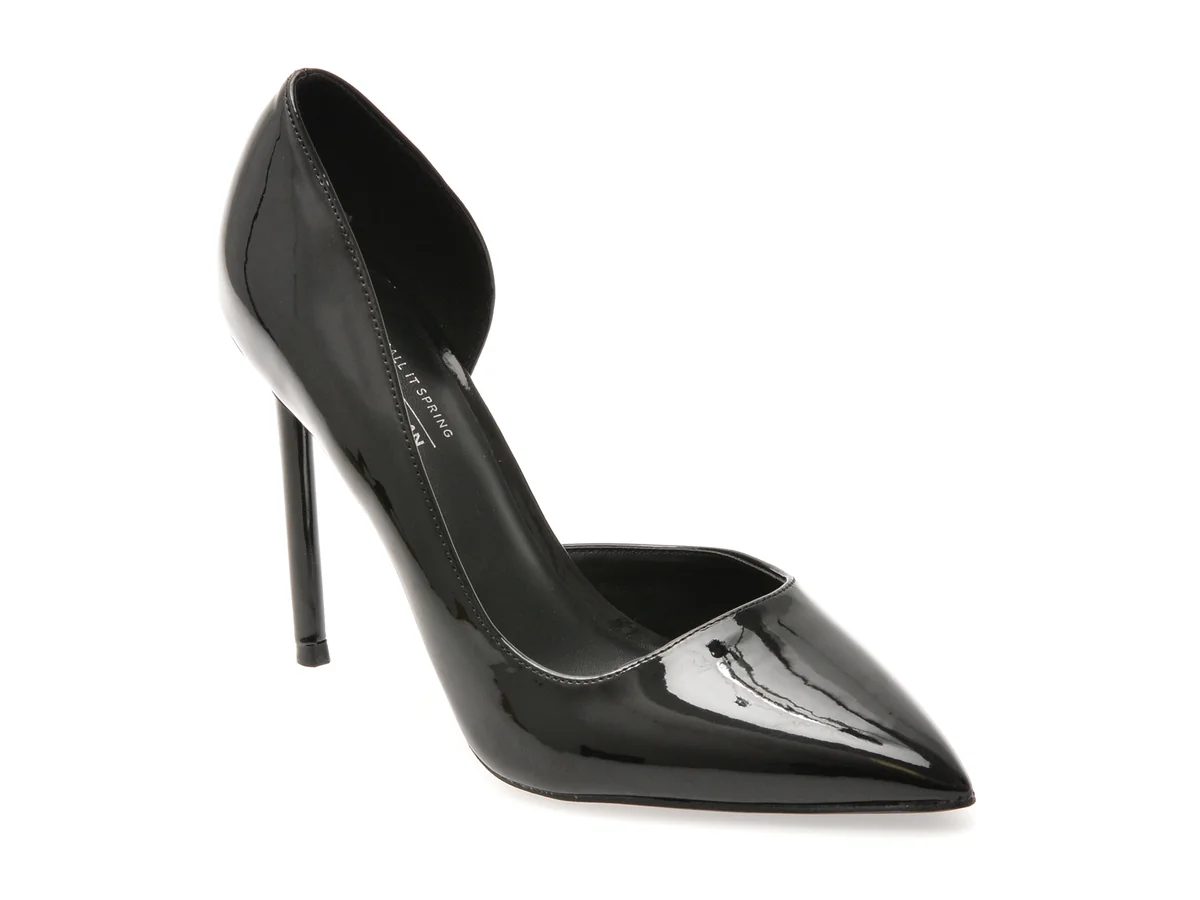 Pantofi Eleganti Call It Spring Negri, Mesmerize 009, Din Piele Ecologica Lacuita