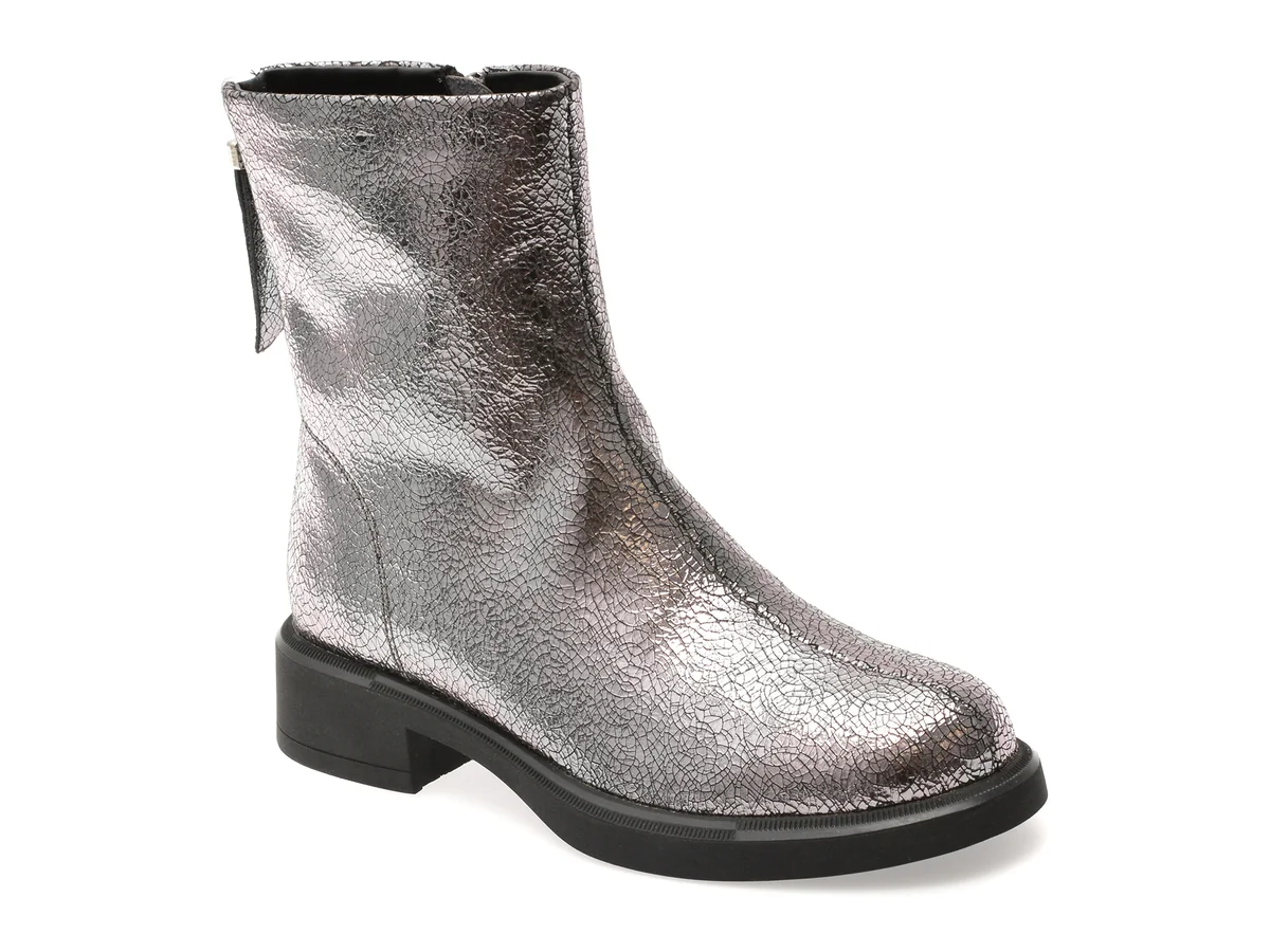 Ghete Flavia Passini Argintii, 38389, Din Piele Naturala