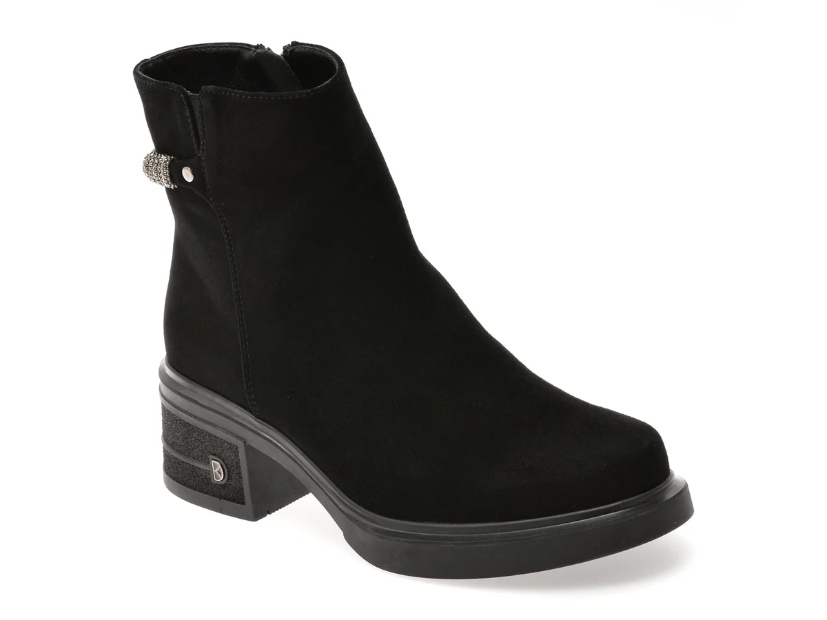 Ghete Flavia Passini Negre, 67506, Din Piele Întoarsă