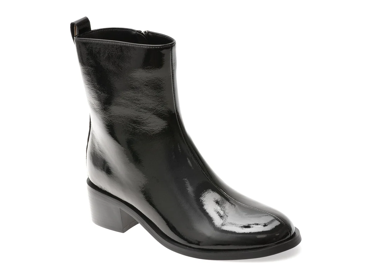 Ghete Flavia Passini Negre, 38210, Din Piele Naturala Lacuita