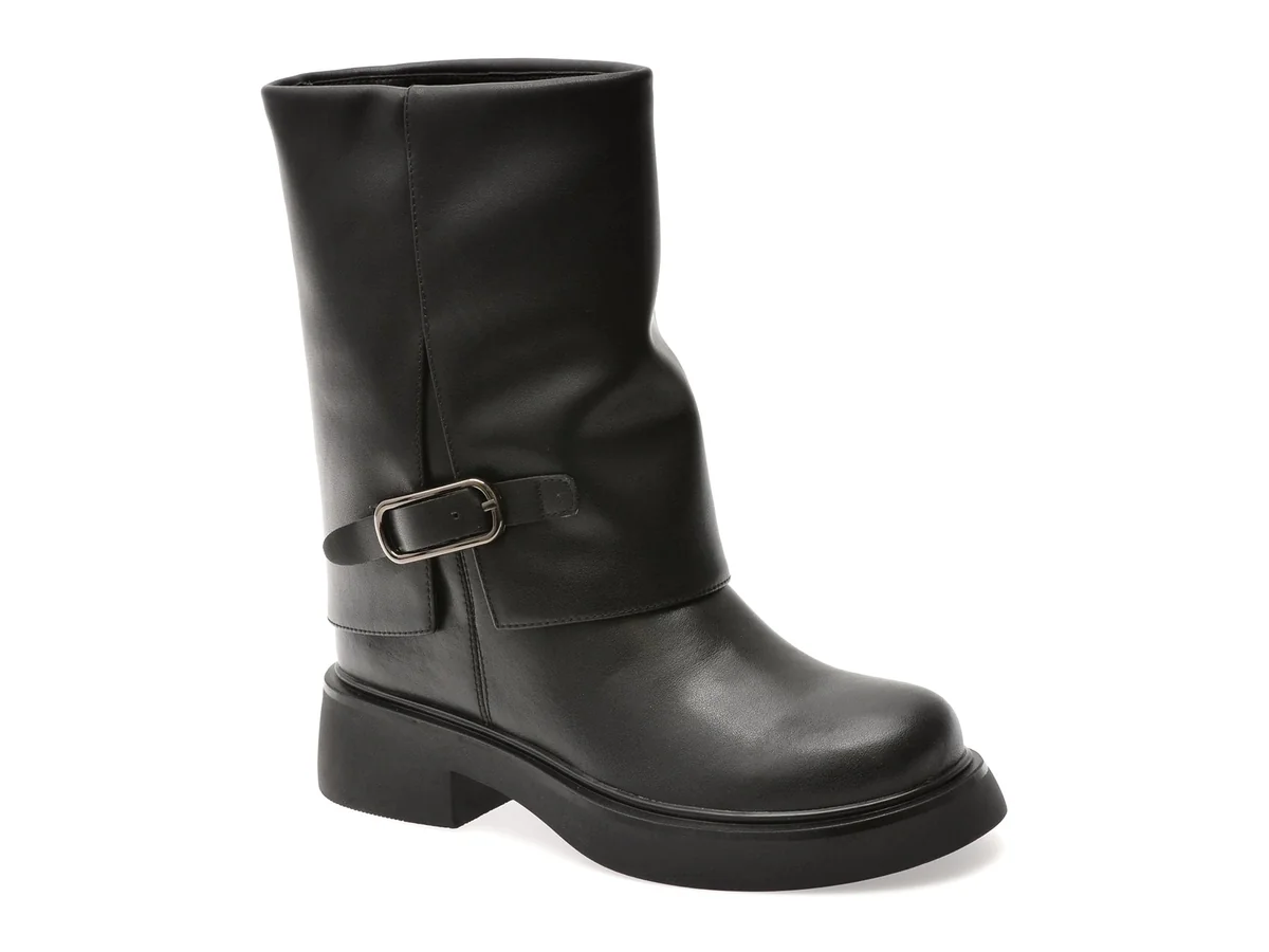 Ghete Flavia Passini Negre, 56152, Din Piele Naturala