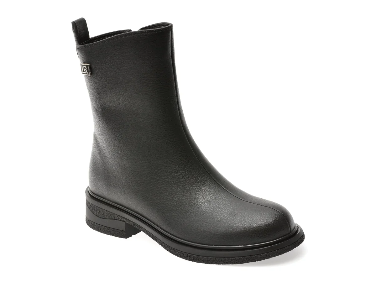 Ghete Flavia Passini Negre, 55969, Din Piele Naturala