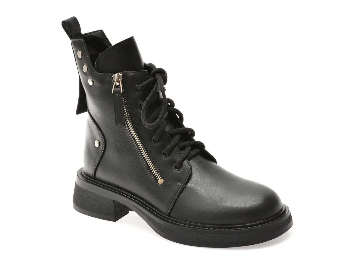 Ghete Flavia Passini Negre, 38744, Din Piele Naturala