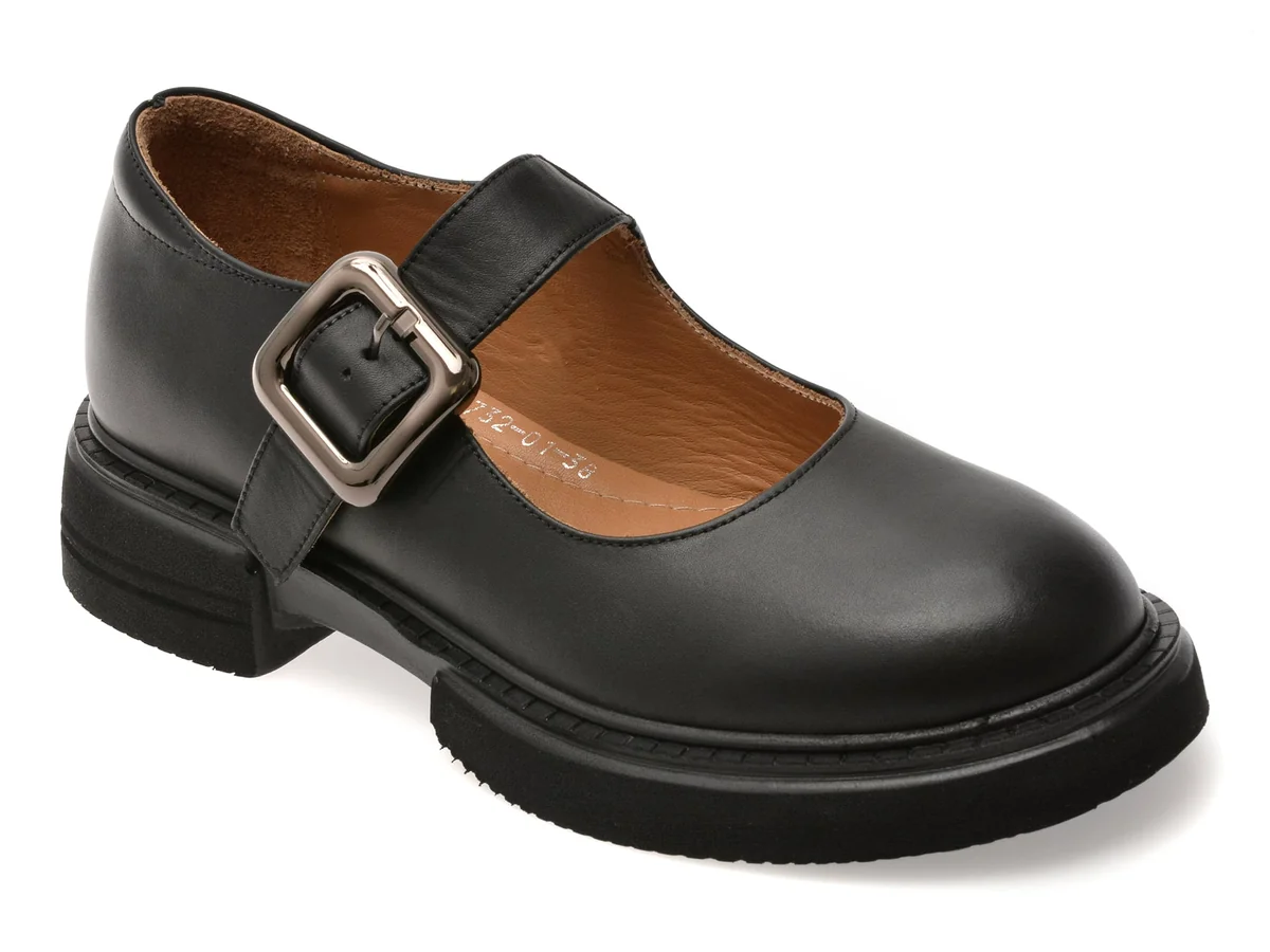 Pantofi Epica Negri, 4196732, Din Piele Naturală