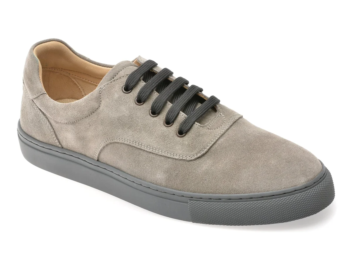 Pantofi Sport Bite The Bullet Gri, 8135, Din Piele Întoarsă