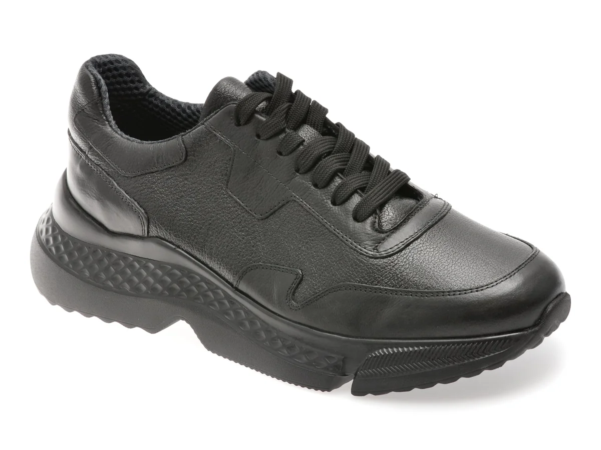 Pantofi Sport Bite The Bullet Negri, 1633, Din Piele Naturală