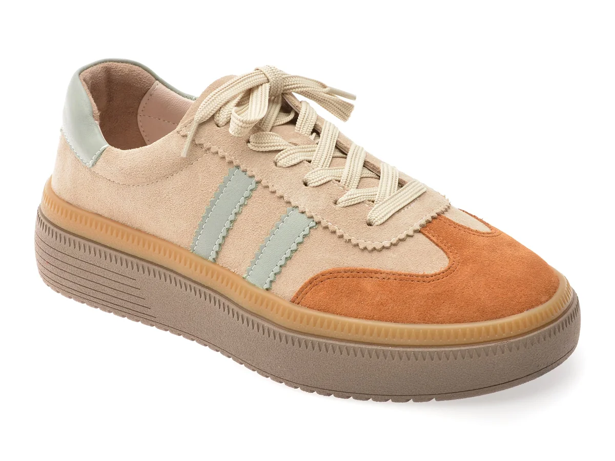 Pantofi Sport Gryxx Bej, Bl5754, Din Piele Întoarsă