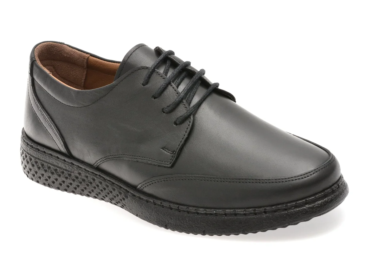 Pantofi Bite The Bullet Negri, RZ002, Din Piele Naturala