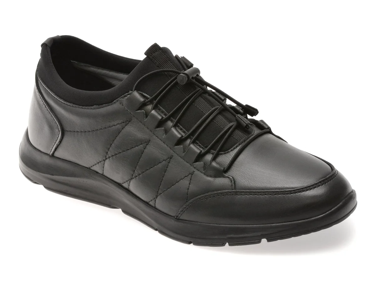 Pantofi Sport Bite The Bullet Negri, OY5040, Din Piele Naturală