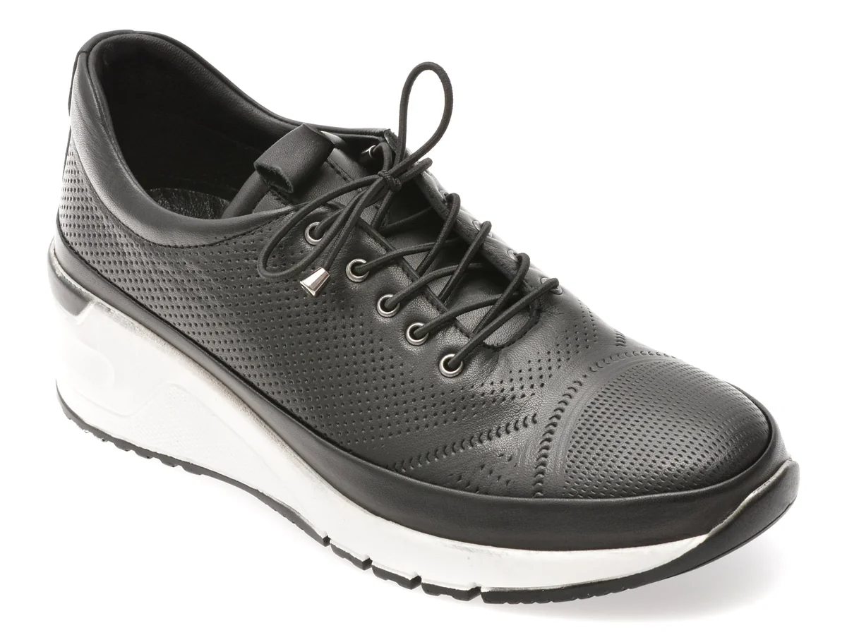 Pantofi Sport Flavia Passini Negri, EV2856, Din Piele Naturală