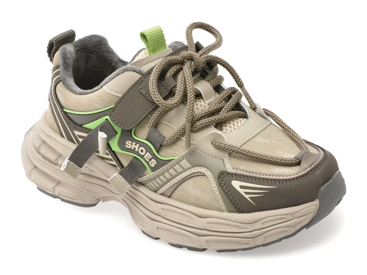 Pantofi Sport Selection Kids Kaki, 532208, Din Piele Ecologică