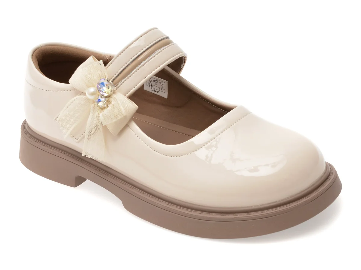 Pantofi Selection Kids Bej, 532206, Din Piele Ecologica