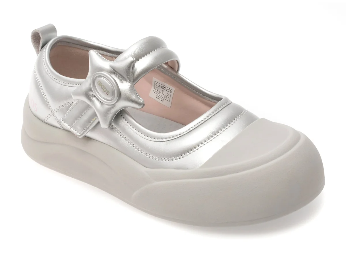 Pantofi Selection Kids Argintii, 532202, Din Piele Ecologică