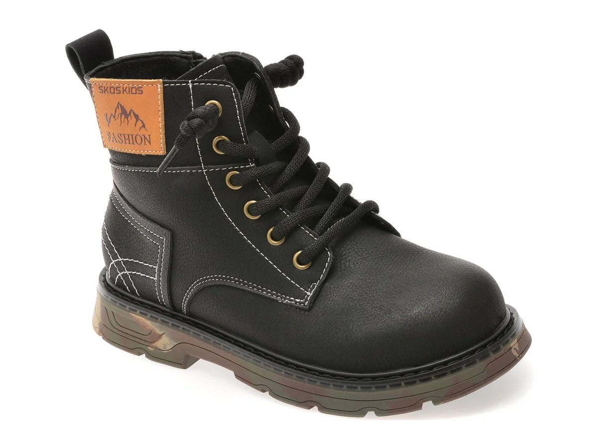 Ghete Selection Kids Negre, 532203, Din Piele Naturala