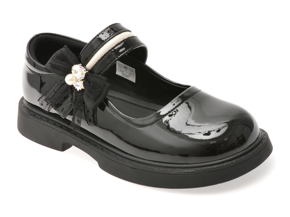 Pantofi Selection Kids Negri 532206 Din Piele Ecologică