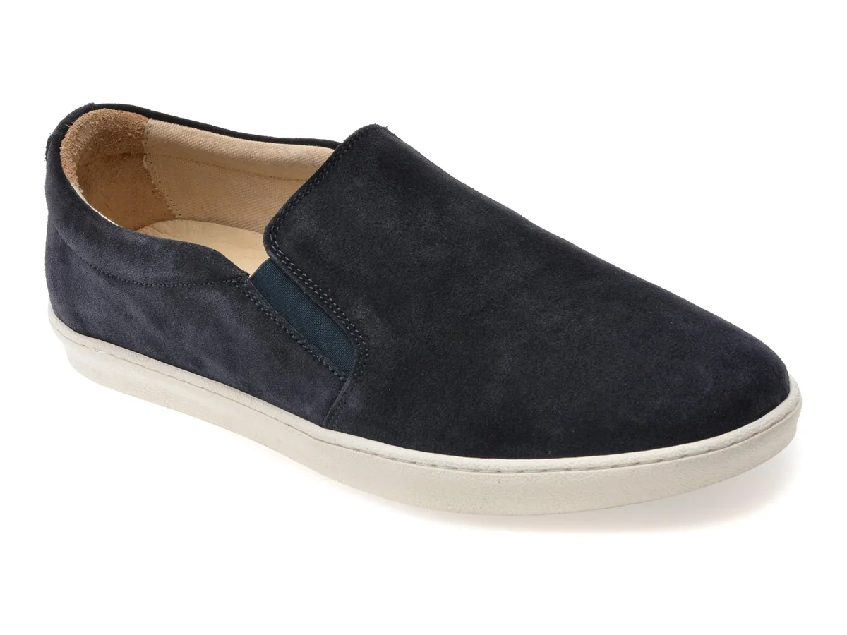 Mocasini Bite The Bullet Bleumarin, 7203, Din Piele Întoarsă