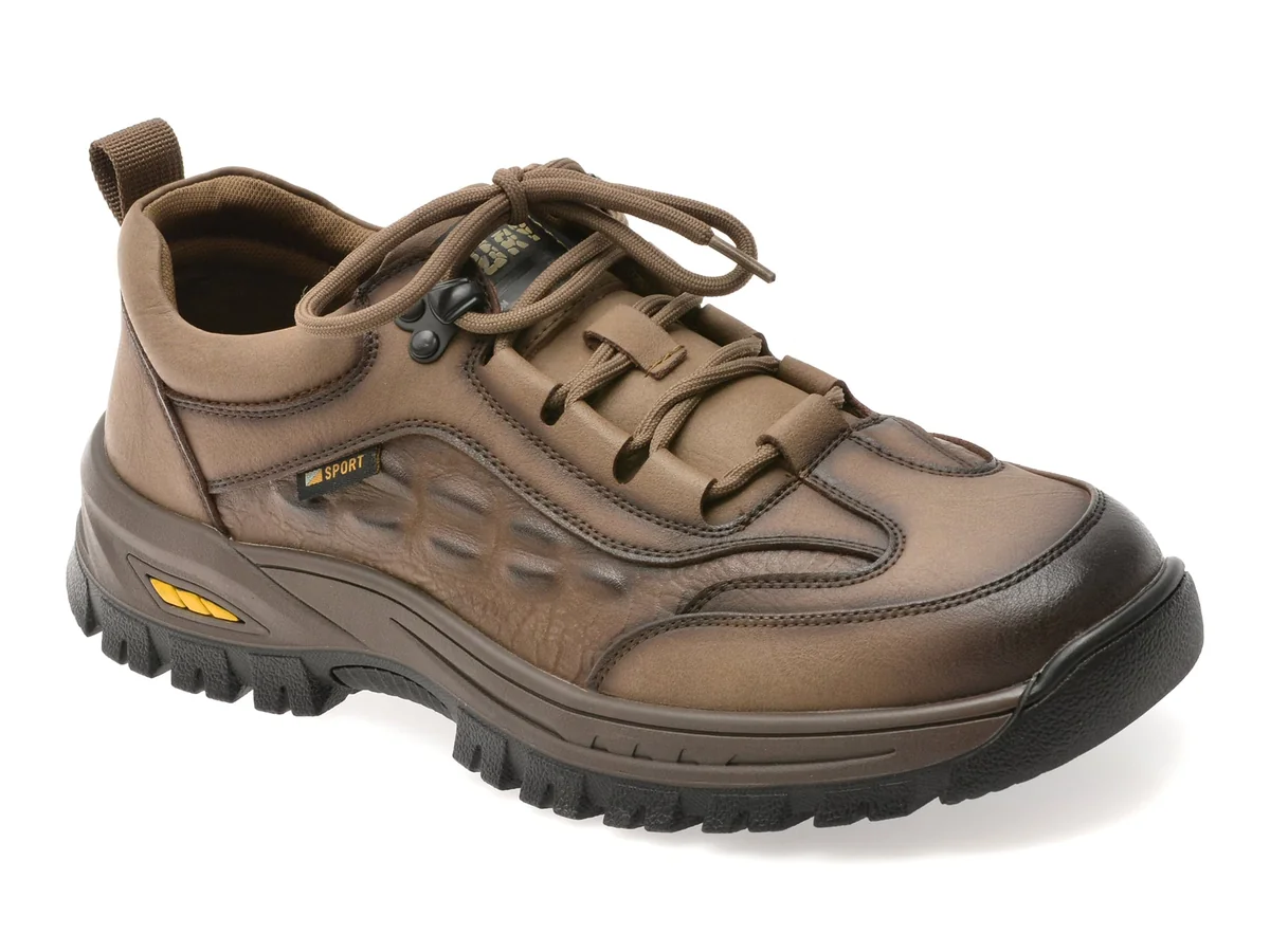 Pantofi Sport Bite The Bullet Kaki, 61909, Din Piele Naturala