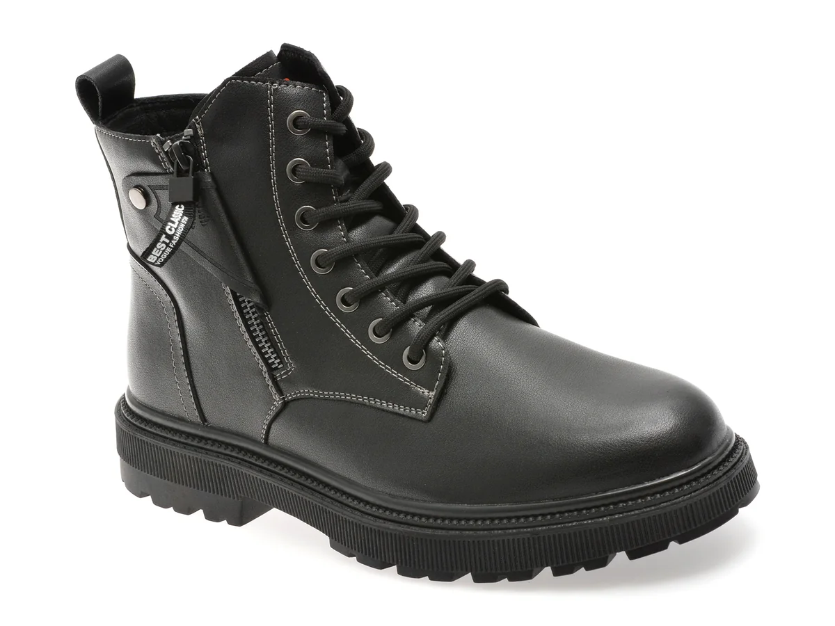 Bocanci Bite The Bullet Negre, 82737, Din Piele Naturală