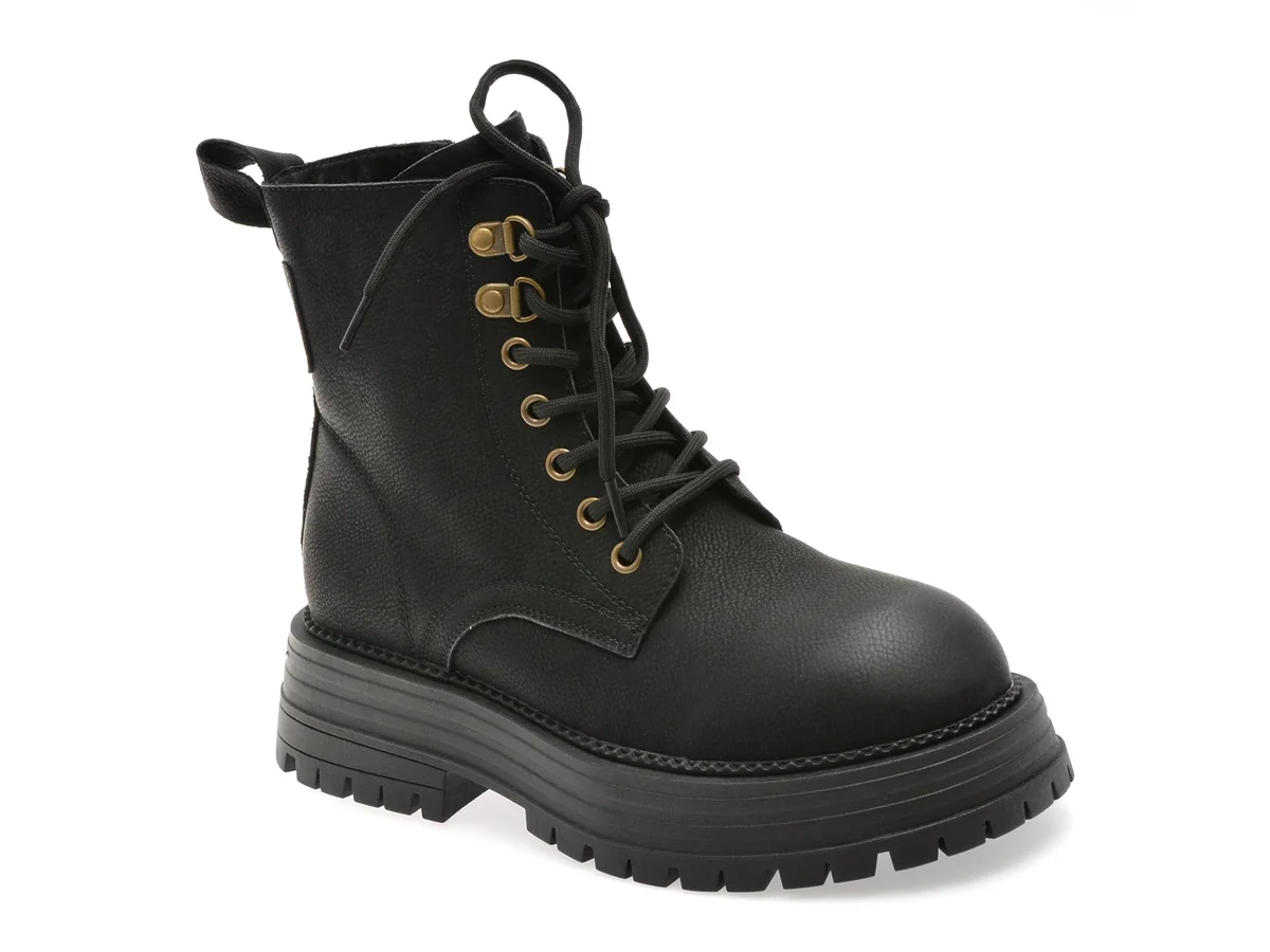 Bocanci Flavia Passini Negri 9925 Din Piele Naturala