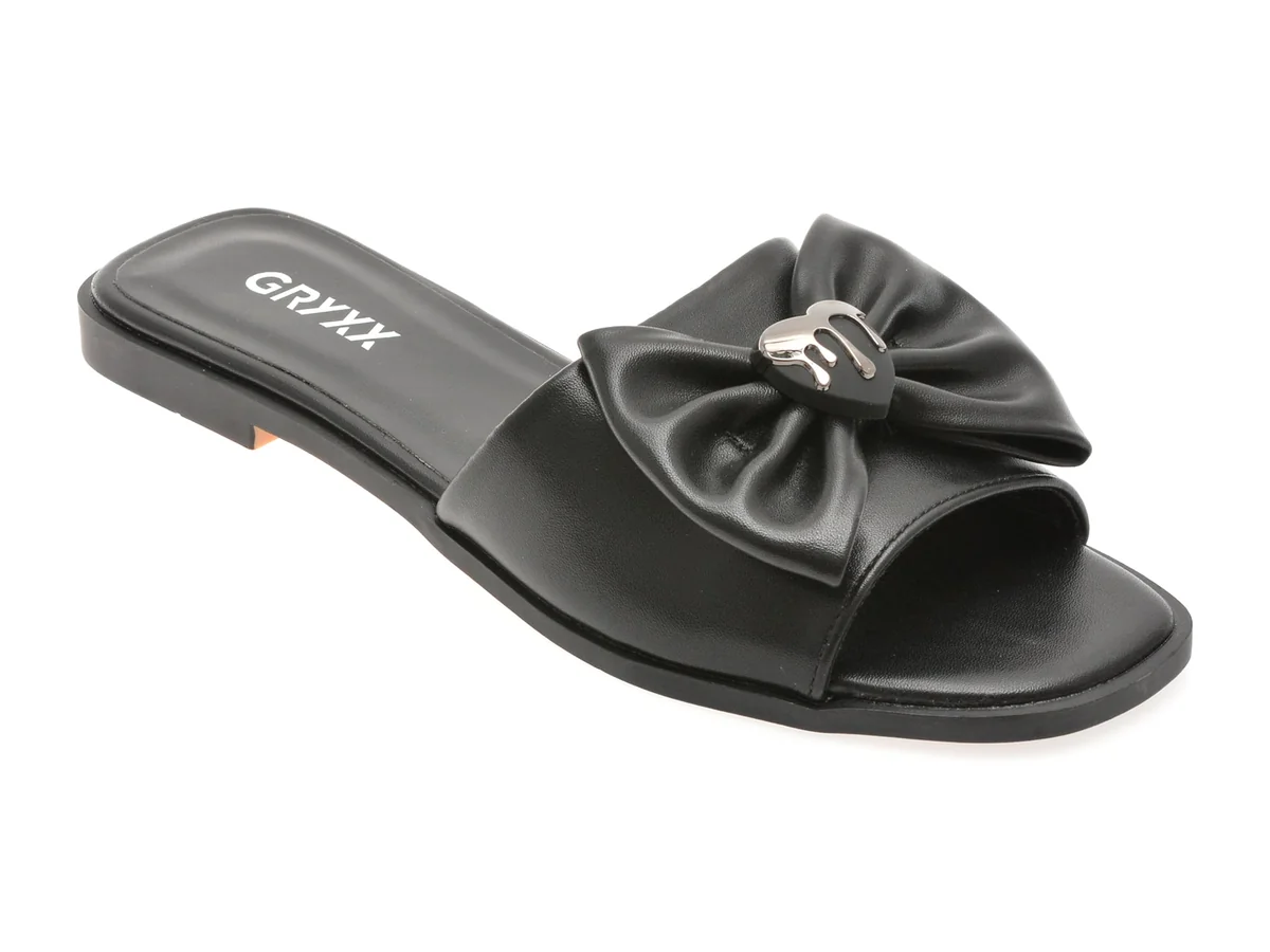 Papuci Gryxx Negri, 82909, Din Piele Ecologică