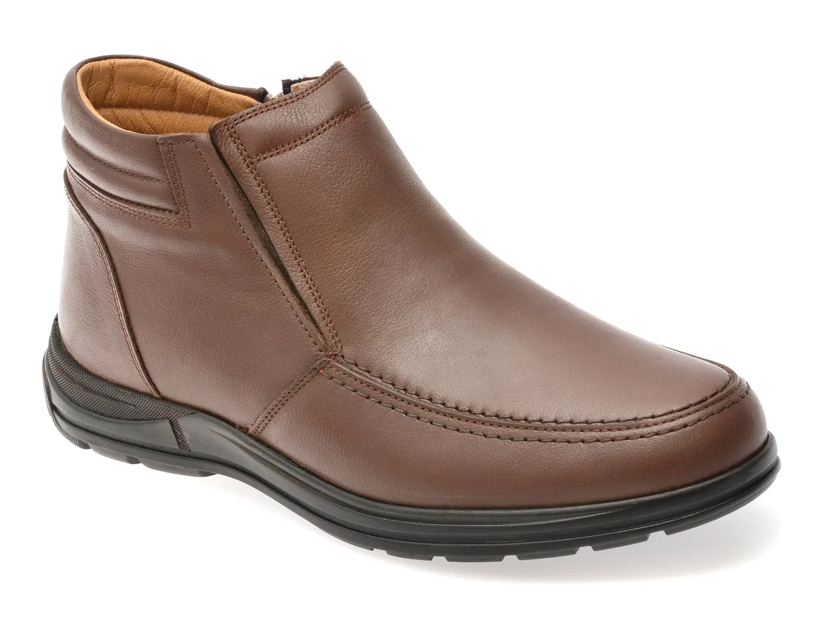 Ghete Bite The Bullet Maro, Sh2403, Din Piele Naturală