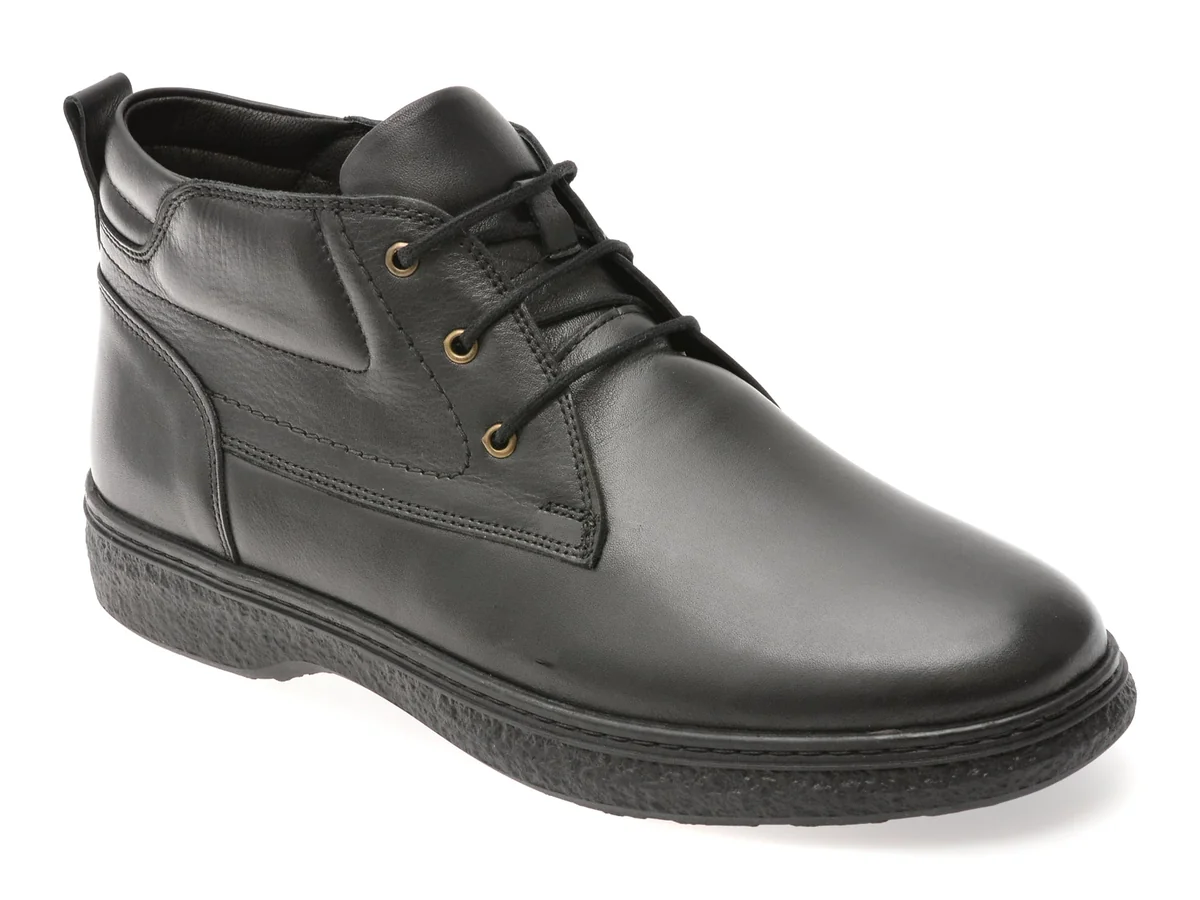 Ghete Otter Negre, SH8623, Din Piele Naturala