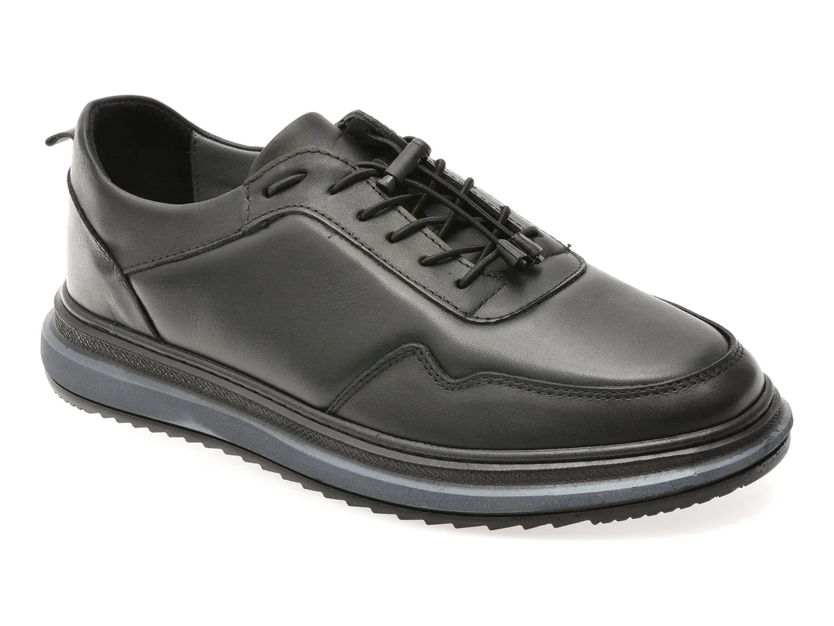 Pantofi Sport Bite The Bullet Negri, OY5060B, Din Piele Naturala