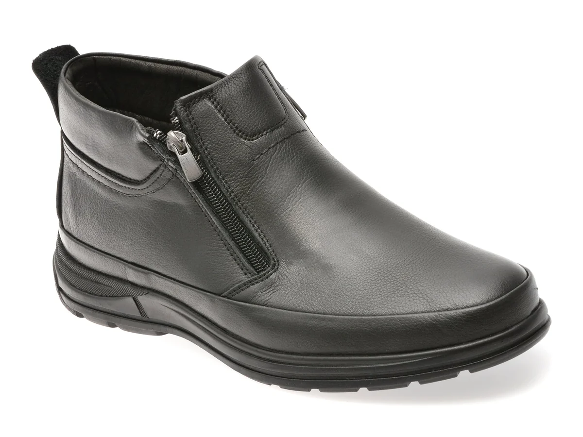 Ghete Bite The Bullet Negre, SH2401, Din Piele Naturala