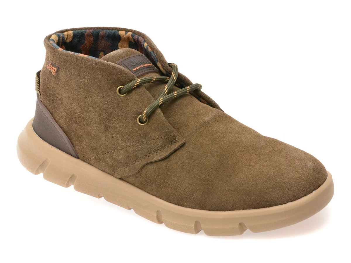 Ghete JEEP Gri M52030A Din Piele Întoarsă