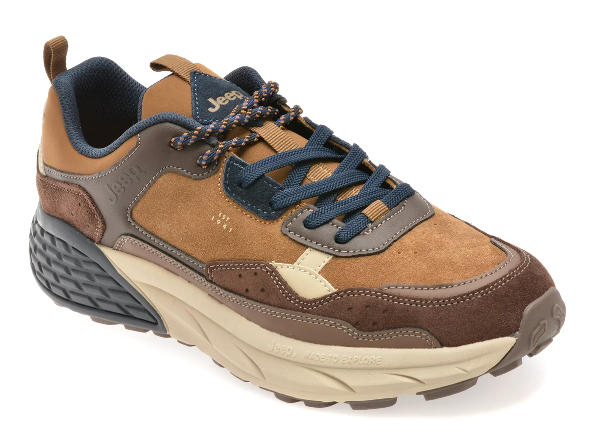 Pantofi Sport JEEP Maro, M52070A, Din Piele Naturala