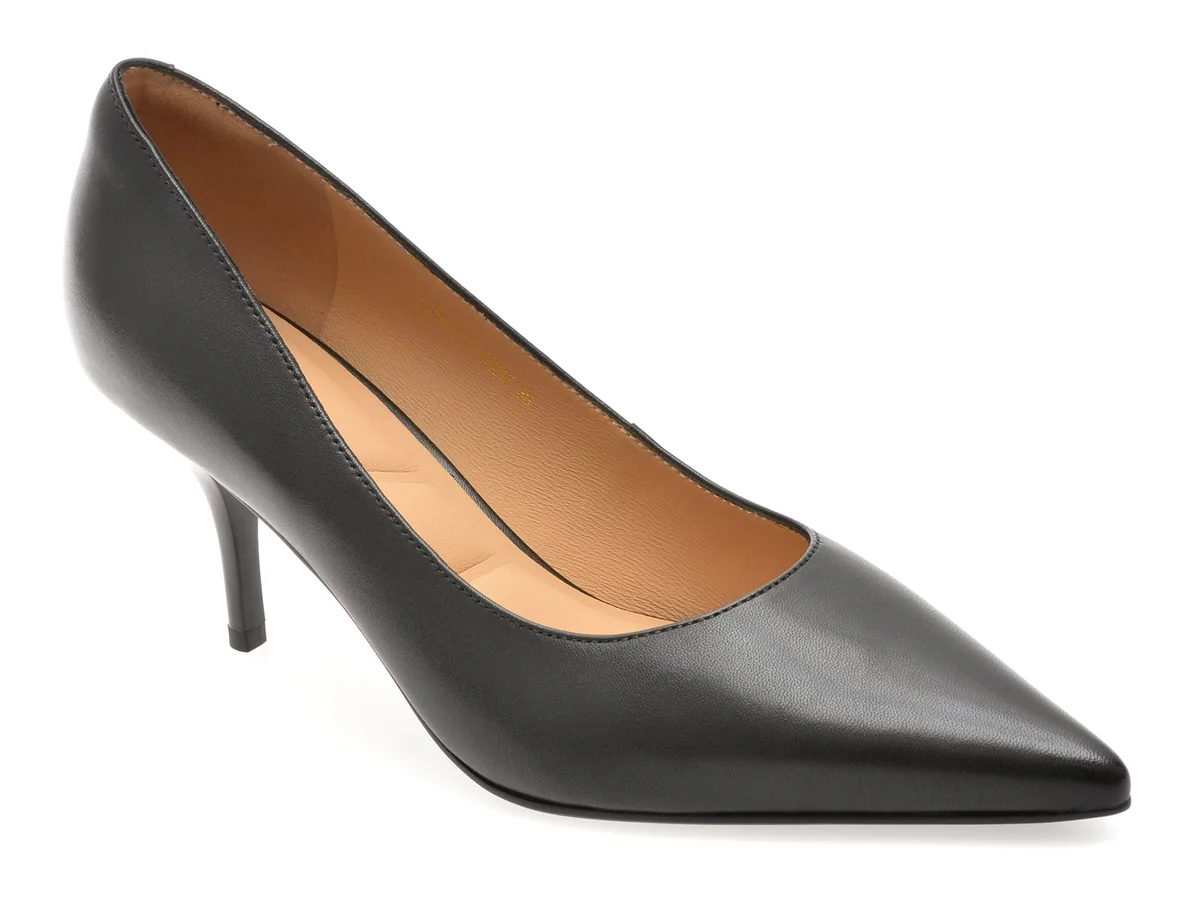 Pantofi Eleganți Epica Negri, E39970, Din Piele Naturală