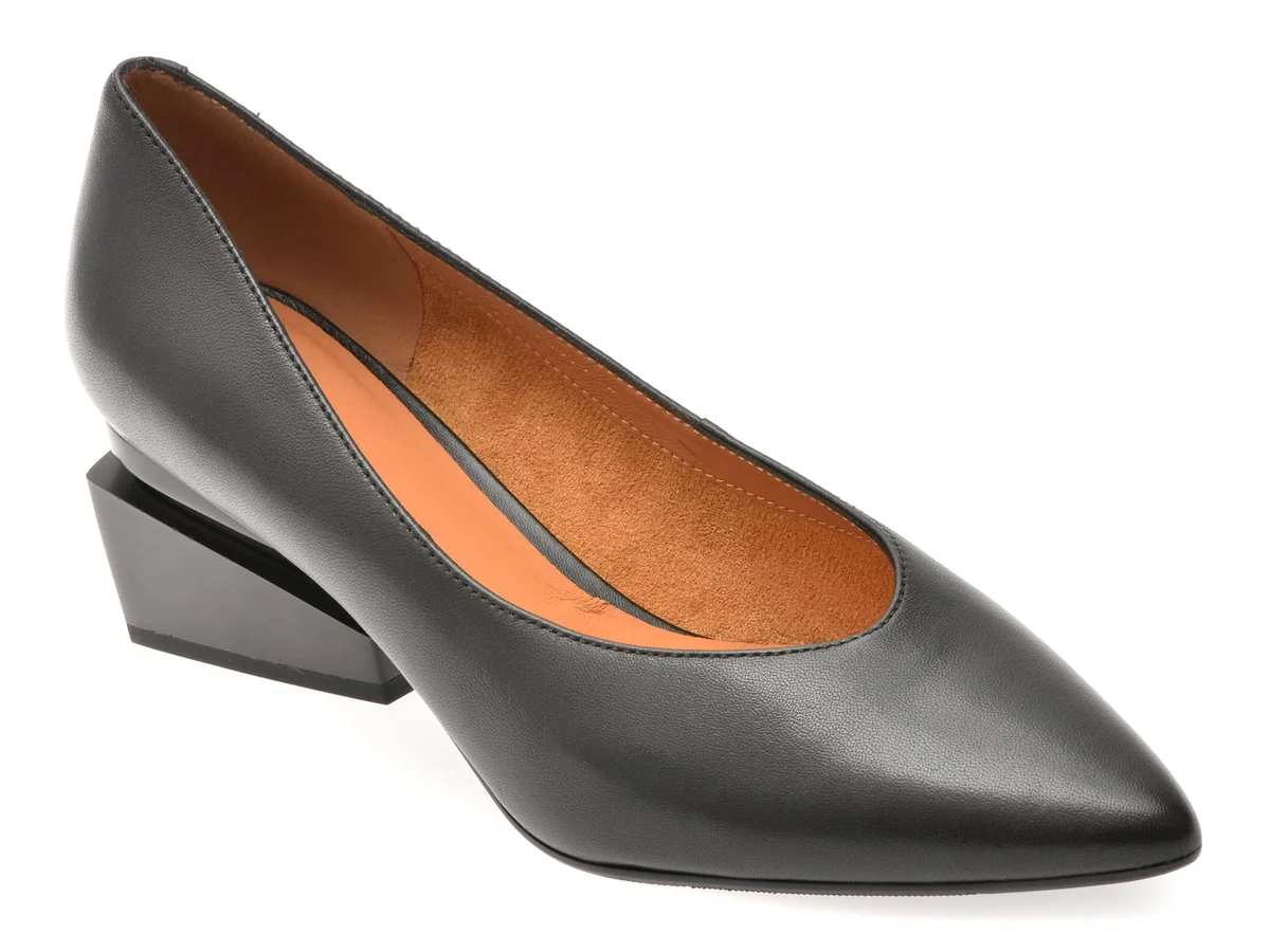 Pantofi Eleganti Epica Negri, E229, Din Piele Naturală
