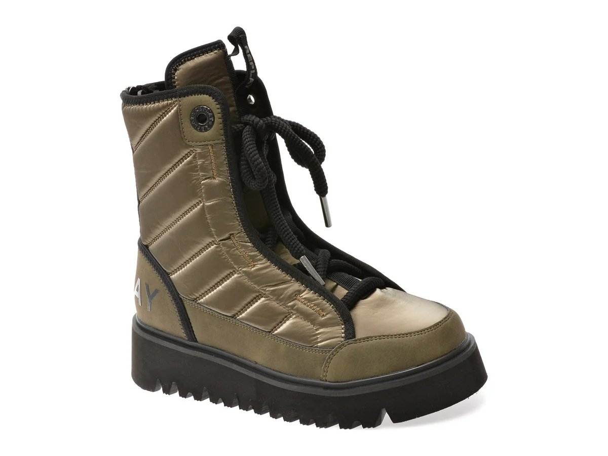 Ghete Replay Kaki, WF2H12T, Din Material Textil