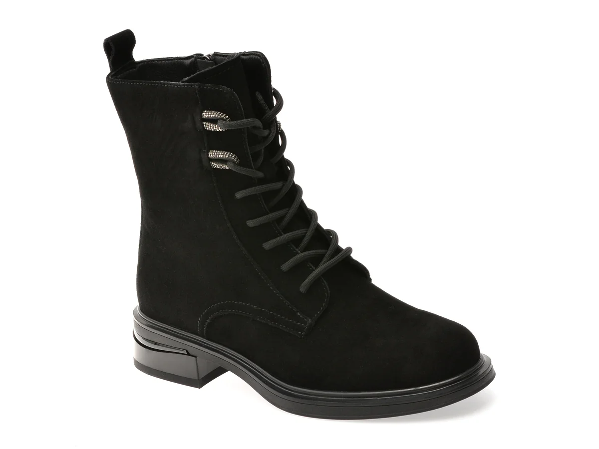 Ghete Flavia Passini Negre W68633 Din Piele Întoarsă