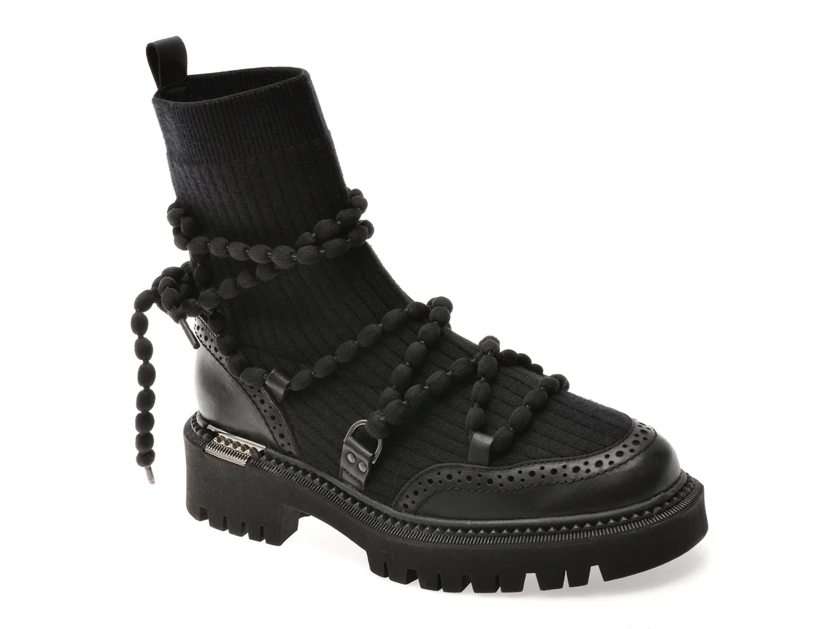 Ghete Epica Negre, 684R30, Din Material Textil