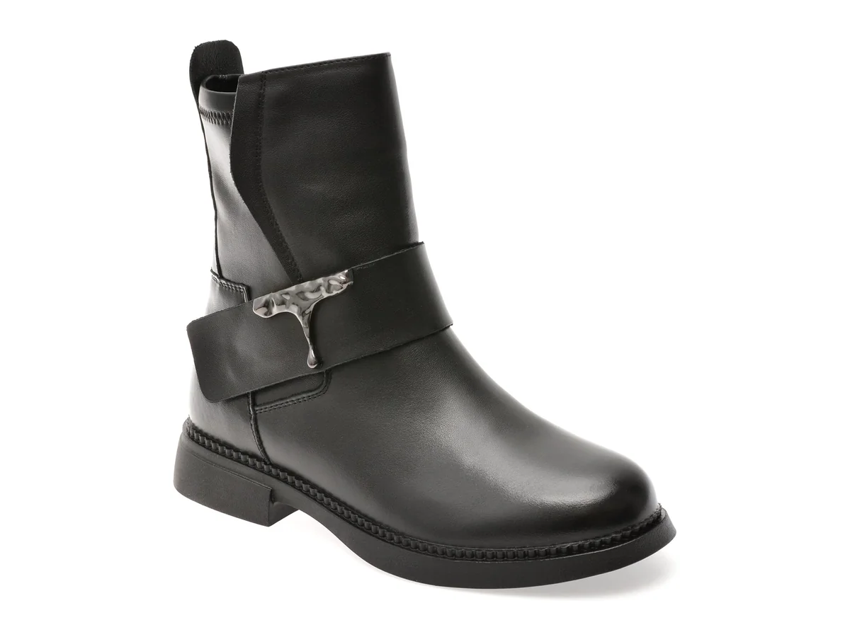 Ghete Gryxx Negre, G719, Din Piele Naturala