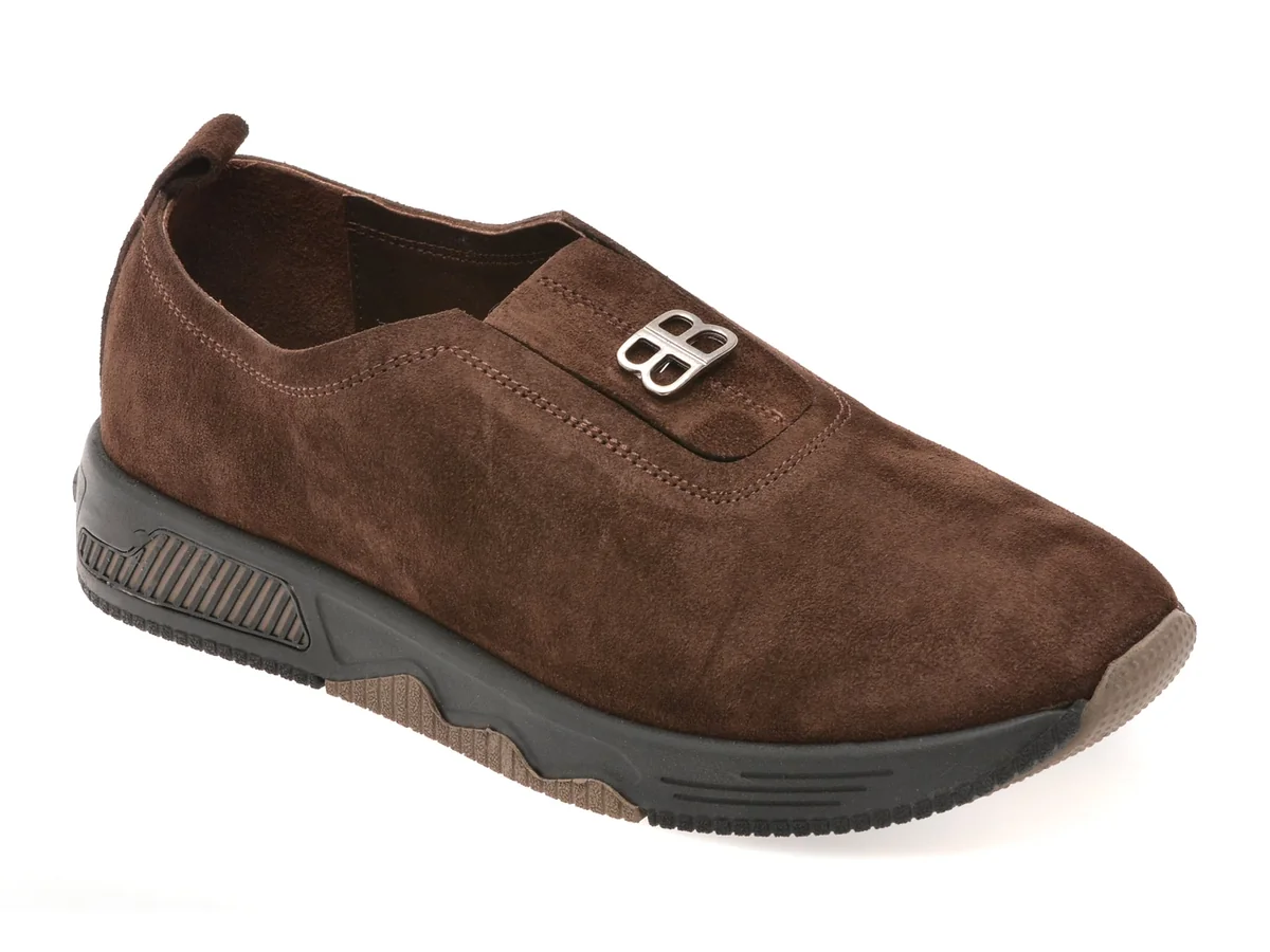 Pantofi Image Maro, 1501605, Din Piele Întoarsă