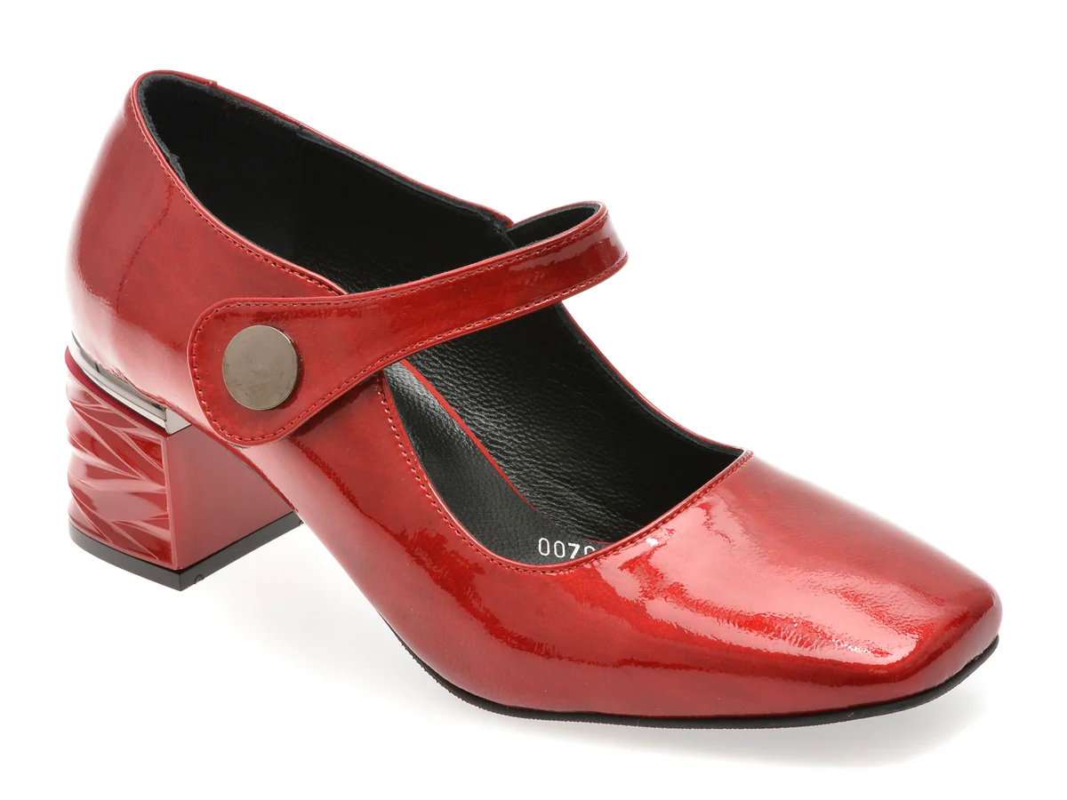 Pantofi Epica Rosii 3510071 Din Piele Naturala Lacuita